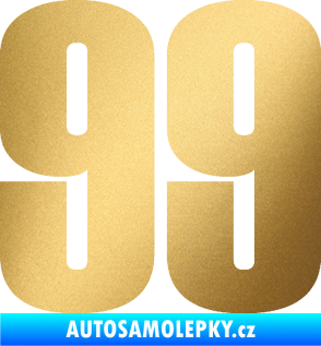 Samolepka Startovní číslo 99 typ 2      zlatá metalíza