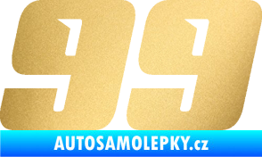 Samolepka Startovní číslo 99 typ 6 zlatá metalíza