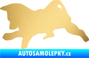 Samolepka Štěňátko 002 levá německý ovčák zlatá metalíza