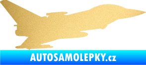 Samolepka Stíhací letoun 002 pravá zlatá metalíza