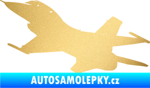 Samolepka Stíhací letoun 004 levá zlatá metalíza