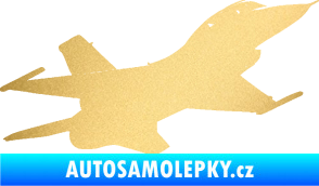 Samolepka Stíhací letoun 004 pravá zlatá metalíza