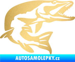 Samolepka Štika 001 pravá zlatá metalíza