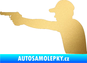 Samolepka Střelec silueta 001 levá zlatá metalíza