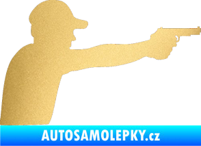 Samolepka Střelec silueta 001 pravá zlatá metalíza