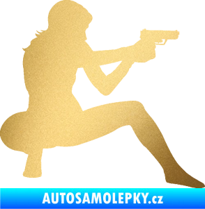 Samolepka Střelkyně 003 pravá zlatá metalíza