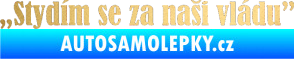 Samolepka Stydím se za naši vládu 003 zlatá metalíza
