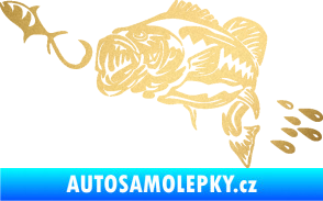 Samolepka Sumec 006 levá s návnadou zlatá metalíza