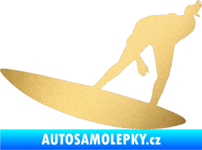 Samolepka Surfař 001 levá zlatá metalíza