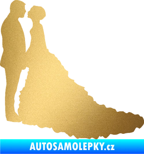 Samolepka Svatba 002 levá zlatá metalíza