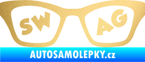 Samolepka Swag nápis v brýlích zlatá metalíza