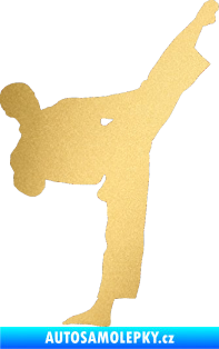Samolepka Taekwondo 002 pravá zlatá metalíza
