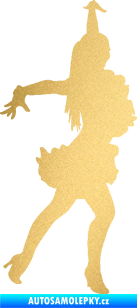 Samolepka Tanec 017 pravá latinsko americká tanečnice zlatá metalíza