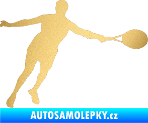 Samolepka Tenista 009 pravá zlatá metalíza
