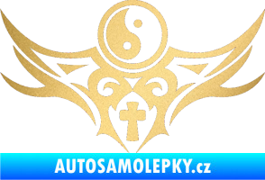 Samolepka Tetování 115 Jin a jang zlatá metalíza