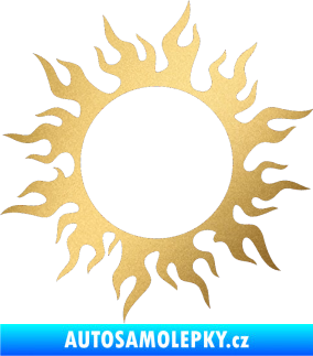 Samolepka Tetování 116 slunce s plameny zlatá metalíza