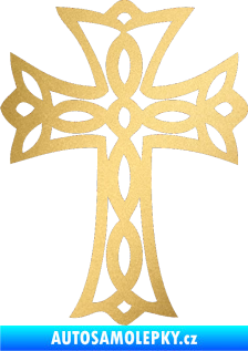 Samolepka Tetování 191 kříž zlatá metalíza