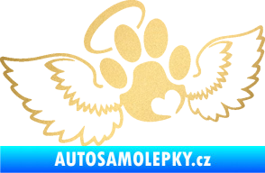 Samolepka Tlapka 010 andělíček levá zlatá metalíza
