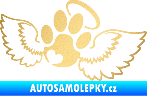 Samolepka Tlapka 010 andělíček pravá zlatá metalíza