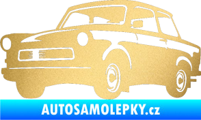 Samolepka Trabant karikatura levá zlatá metalíza