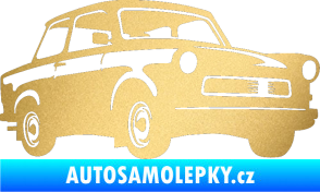 Samolepka Trabant karikatura pravá zlatá metalíza