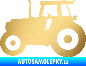 Samolepka Traktor 001 levá zlatá metalíza