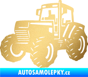 Samolepka Traktor 002 levá Zetor zlatá metalíza