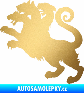 Samolepka Trojhlavý pes kerberos 002 levá zlatá metalíza