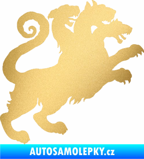 Samolepka Trojhlavý pes kerberos 002 pravá zlatá metalíza