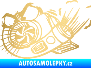 Samolepka Turbo 003 levá angry zlatá metalíza