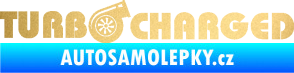 Samolepka Turbo charged nápis zlatá metalíza