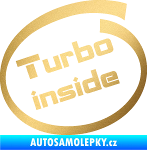 Samolepka Turbo inside zlatá metalíza