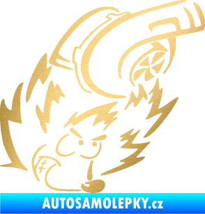 Samolepka Turbo ježek pravá zlatá metalíza