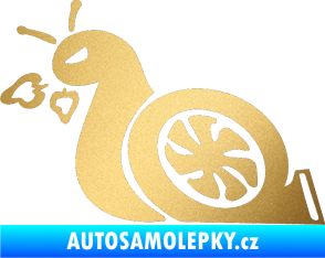 Samolepka Turbo šnek 001 levá zlatá metalíza