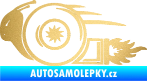 Samolepka Turbo šnek 002 levá zlatá metalíza