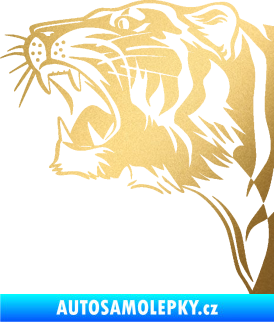 Samolepka Tygr 002 levá zlatá metalíza