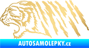 Samolepka Tygr 004 levá zlatá metalíza