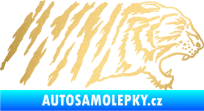 Samolepka Tygr 004 pravá zlatá metalíza