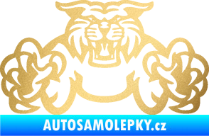 Samolepka Tygr 006 zlatá metalíza