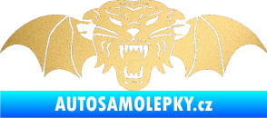 Samolepka Tygr s křídly zlatá metalíza