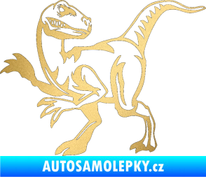 Samolepka Tyrannosaurus Rex 003 levá zlatá metalíza