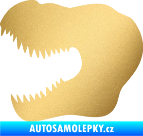 Samolepka Tyrannosaurus Rex lebka 001 levá zlatá metalíza