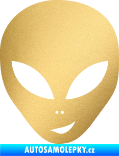 Samolepka UFO 003 pravá zlatá metalíza