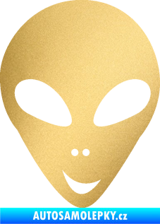 Samolepka UFO 004 pravá zlatá metalíza