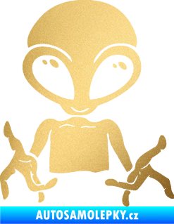 Samolepka UFO 006 pravá zlatá metalíza