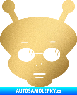 Samolepka UFO 007 pravá zlatá metalíza