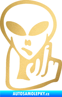 Samolepka UFO 008 pravá zlatá metalíza