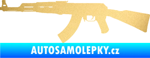 Samolepka Útočná puška AK 47 levá zlatá metalíza