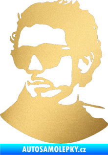 Samolepka Valentino Rossi silueta levá zlatá metalíza