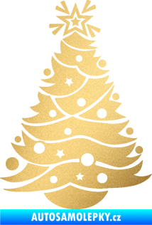 Samolepka Vánoční stromeček 002 zlatá metalíza